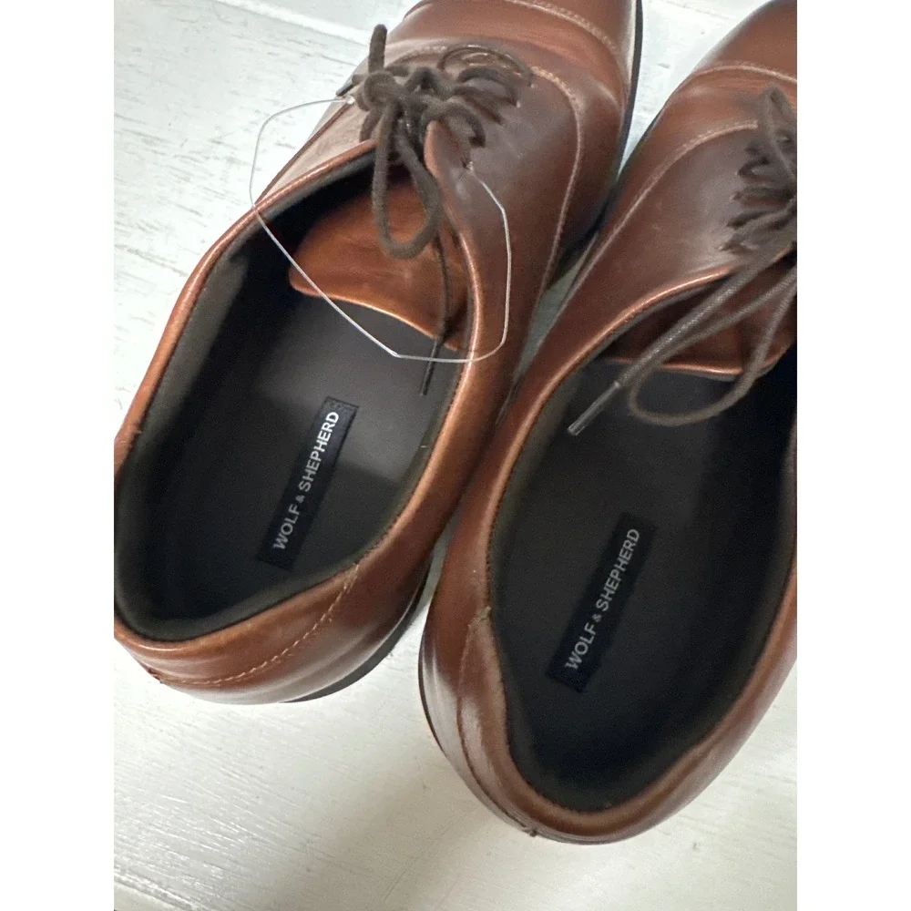 Wolf & Shepherd Crossover Victory Cap Toe Brown Leather Shoes Mens‎ 13 M